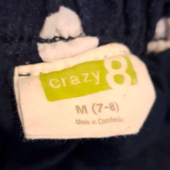 Crazy 8 navy blue and white polka-dot skirt with shorts underneath girls 7/8 - Picture 3 of 4